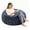 Blue + Plush Fabric + Foam, variant on 4FT Bean Bag Chair,Plush Fabric with Lurex,Shiny Silver Thread Faux Fur Plush,memory Foam Filling,round Sofa for Living Room, Bedroom, College Dorm.