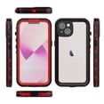 thumbnail image 3 of Dteck for iPhone 15 Case Waterproof - Built in Screen Protector IP68 Underwater Military Dropproof Dustproof Shockproof Full Body Protective Transparent Phone Cover,Red, 3 of 7