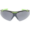 thumbnail image 1 of Semi Rimless Wrap Sports Sunglasses Neutral Colored Shield Lens 65mm (Matte Black Green / Smoke), 1 of 4
