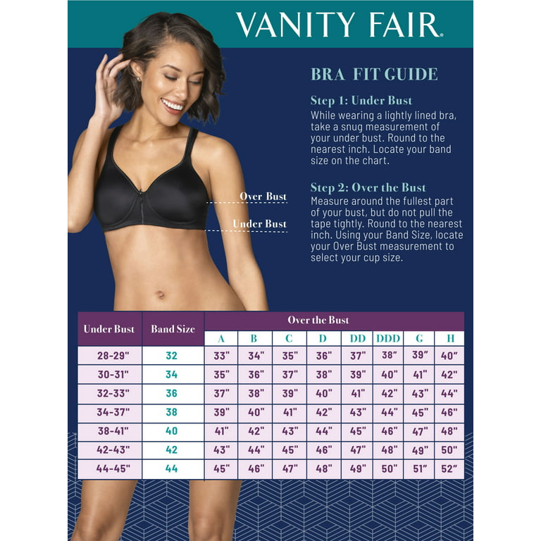 Vanity Fair Radiant Collection Women's Comfort Alpha Sizing Wireless Bra,  Style 3472206