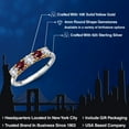 thumbnail image 2 of Gem Stone King 925 Silver and 10K Yellow Gold White Created Sapphire and Red Rhodolite Garnet Wedding-Bands Ring for Women | 1.49 Cttw | Round 4MM | Gemstone September Birthstone | Size 8, 2 of 6