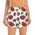 thumbnail image 3 of Uemuo Hand Drawn Strawberry Pattern Women's Athletic Shorts High Waisted Running Shorts with Liner Pockets Gym Elastic Workout Shorts-Small, 3 of 9