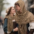 thumbnail image 5 of GOBWCOT Wasteland Hooded Shawl with Brooch and Bracers Renaissance Costume Medieval Hooded Cloak for Rogue Cosplay, 5 of 6