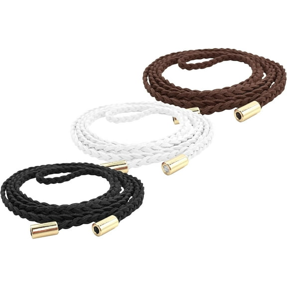 YooGuoGuo 3 Pieces Women's Leather Waist Belt Woven Knitted Waist Belt/Rope/Chain Belt Tassel Rope Skinny Belt for Skirt Dress Party