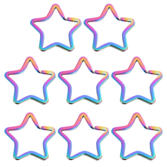 ELAYARD Multi-Color Iron Star Keychain for Crafts, Accessories, and Projects