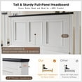thumbnail image 4 of ACCOHOHO Farmhouse Full Size Bed Frame with 52" Tall Full-Panel Headboard & Footboard, Full Platform Bedframe with Storage Drawers, Wood Panel Bed Base, No Squeak, No Box Spring Needed, Antique White, 4 of 6