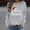 Gray, variant on BLTIBY Long Sleeve Christmas Tops for Women Dressy Pullover Round Neck Shirt Xmas Graphic Sweatshirts Blouse Comfortable Fashion Army Green L