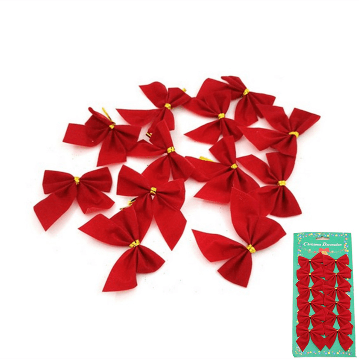 Happon 24 Pieces Christmas Mini Bow Tie Xmas Red Bow Holiday Craft Tiny