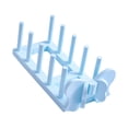 thumbnail image 4 of Escurreplatos de madera, soporte compacto para platos, ahorra espacio y expositor de vajilla. Azul, 4 of 9
