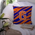 thumbnail image 3 of Carolines Treasures CJ1023-GPW1414 Letter G Initial Tiger Stripe - Blue Orange Fabric Decorative Pillow, 14Hx14W,, 3 of 4