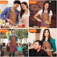 thumbnail image 7 of Orange and Purple Of Leopard Print Apron-Garden Aprons for Women with Pockets-Cotton Linen Waterproof Kitchen Cooking Gardening Aprons Adjustable for Kitchen,Cooking,BBQ and Salon 33x27 Inch, 7 of 7