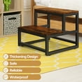 thumbnail image 7 of Wood and Metal 2 Step Stool for Adults & Kids – Heavy Duty Step Stools, 500 Lbs Capacity Non-Slip Stepping Stool for High Beds, Kitchen, Bathroom, Closet, Durable Foot Stool for Home Use Brown, 7 of 7