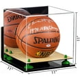 thumbnail image 2 of Deluxe Acrylic Full Size Basketball Display Case with Mirror, Wall Mount, Green Risers and Wood Base (A001-GRR), 2 of 2