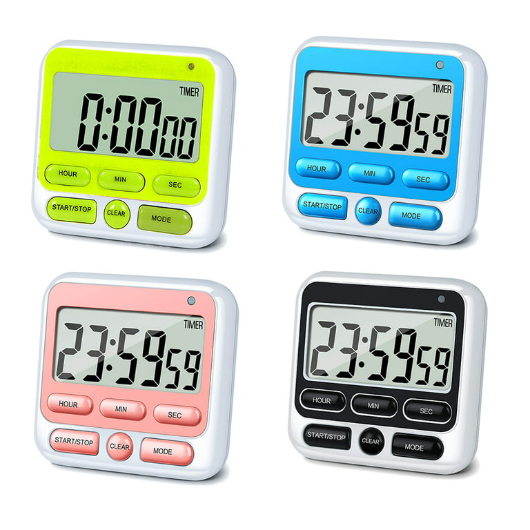 amousa 4Pack Small Digital Kitchen Timer Magnetic Back And ON/Off ,Minute  Second Count Up Countdown About This Item
