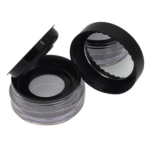 Empty DIY Makeup Case Cosmetic Box Container with Mirror & Sifter - Black,