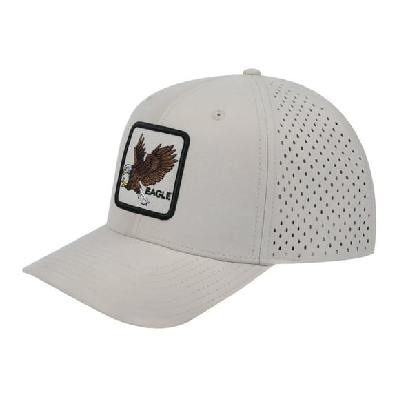 Unisex Embroidered The Eagle, 6-Panel Microfiber Laser hole Trucker Hat, Beige/Beige, Adjustable Fit