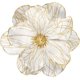 thumbnail image 1 of Juego de 6 flores de terciopelo artificial color blanco y dorado, con diseño de flor para decoración de árbol, centro de mesa, 1 of 4
