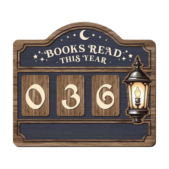 Gaiwos Books Read This Year Counter 7 inches, Reading Tracker Sign for Home Library Decor, Bookshelf Accessories for Wall & Table, Gift for Librarian, Reader, Teacher, Women