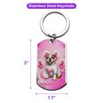 thumbnail image 5 of Faith Love Hope Bulldog Breast Cancer Awareness Survivor Stainless Steel Keychain Dog Lover Gifts Idea Collar Charm Tag Keyring - 02017, 5 of 5