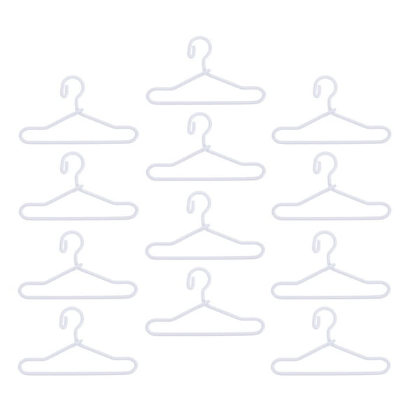 40 Pieces White Alloy Miniature Doll Clothes Hangers for Storage and Display Small House Accessories