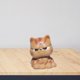 thumbnail image 1 of Cat Figurine Animal Ornament Centerpiece Sculpture Accessors Craft Linda estatua decorativa de arcilla morada Tea Pet para escritorio de casa, 1 of 8