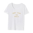 thumbnail image 3 of Camiseta para mujer, ligera, a la moda, con cuello redondo, para viajes en la calle, uso diario S, 3 of 7