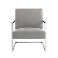 thumbnail image 3 of Posh Living Xzavier Faux Leather Accent Chair in Light Gray/Chrome, 3 of 8