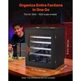 thumbnail image 6 of Miniatures Storage Case, Fits for 1:1000-1:1500 Scale Models, Wooden Miniatures Display Holder with 5 Tray & 11 Slots, Clear View Miniature Transport Case for Collectibles (Minis Not Included), 6 of 6