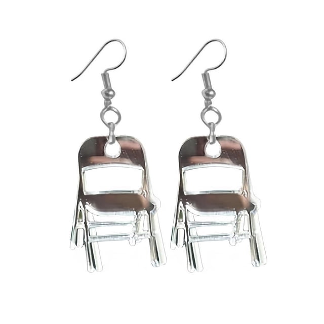 Decodeary Boucles d'Oreilles Légères et Tendance Mouvement de Chaise pour Style Moderne Argent 1ensemble