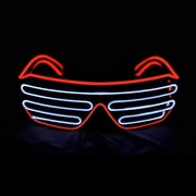 Shutter EL Wire Neon Rave Glasses Flashing LED Sunglasses Light Up Costumes for 80s, EDM, Party