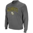 thumbnail image 2 of Men's Colosseum Charcoal Marquette Golden Eagles Arch & Logo Tackle Twill Pullover Sweatshirt, 2 of 3