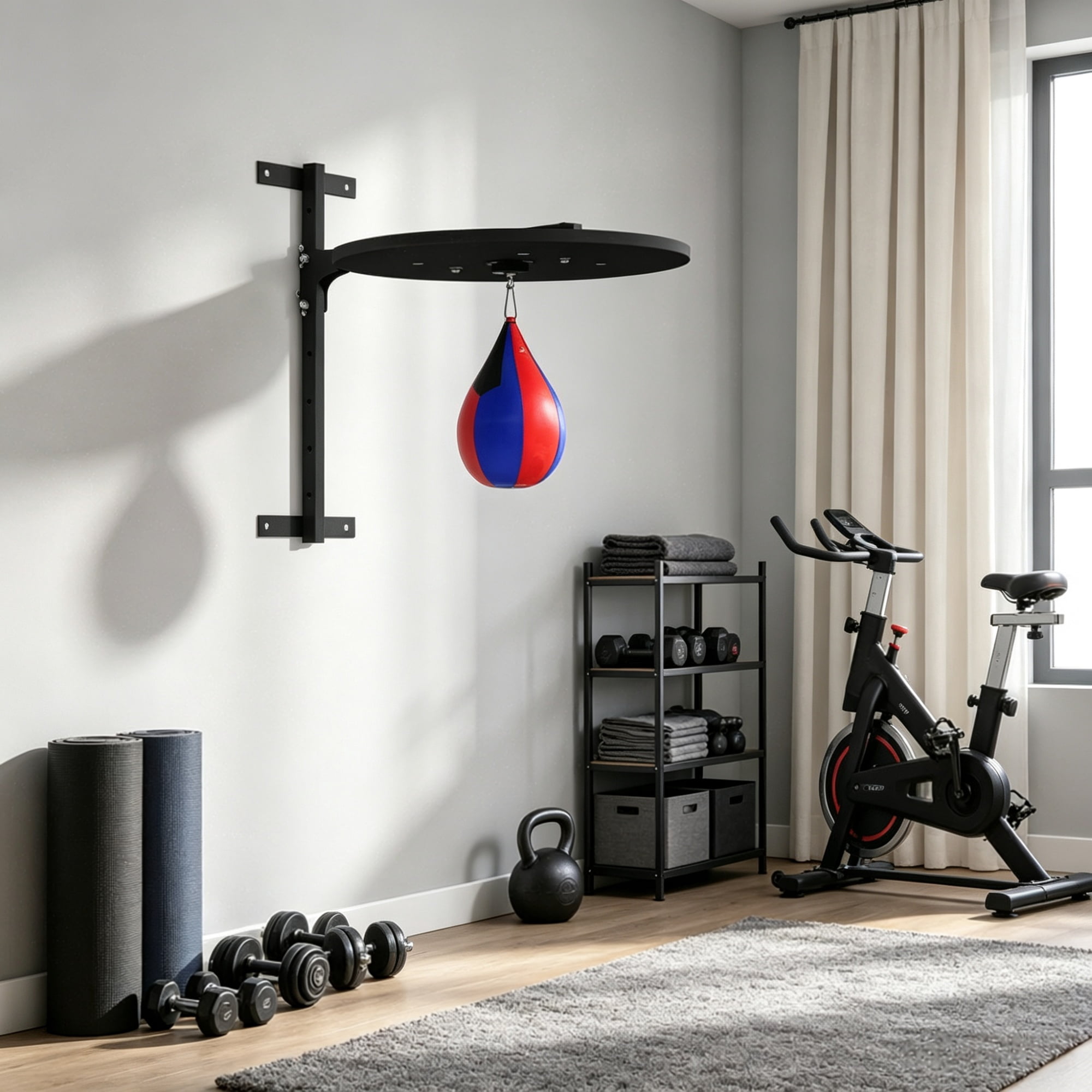 Adjustable Wall Mounted Speed Bag Platform Punching Bag Training Kit for Boxing Fitness Gym Equipment