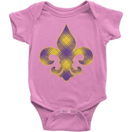

Unisex Baby Plaid Mardi Gras Fleur De Lis Infant Bodysuit