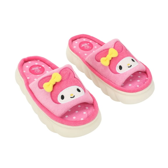 My Melody 3D Character Face Art Women's Pink Open-Toed Slide Slippers-Large