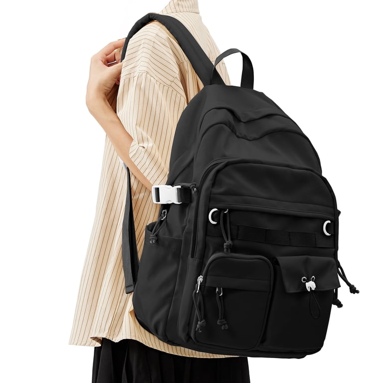 black leather backpack woman Zipper | Laptop Backpack recycled polyester making each backpack truly Men's Signature BB Embossed Model:C4-5600