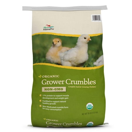 Manna Pro Poultry Organic Grower Crumbles Chicken Feed, 30 (Farmers Best Poultry Feed)