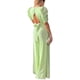 thumbnail image 4 of TRKIYQC Mono de una pieza con cuello en V profundo y manga bombada para mujer, sexy, elegante, con lazo en la cintura (verde claro, M) TRKIYQC Moda，ocio, 4 of 5