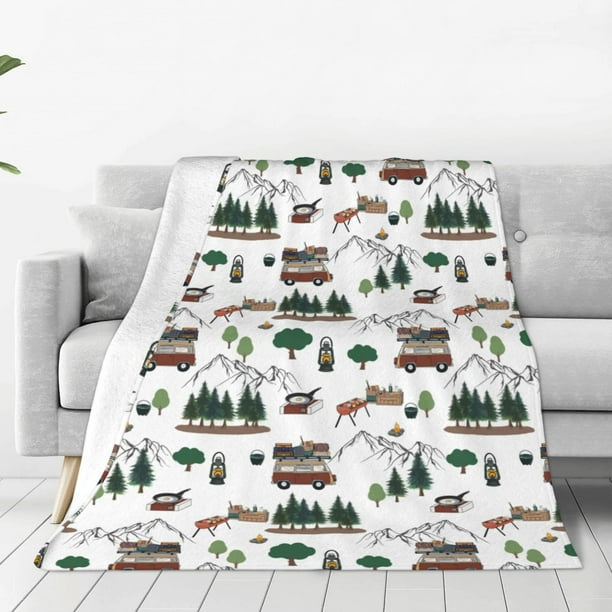 Balery Camping Caravan 2 Manta de Felpa Suave y Acogedora – Cobija de Franela Aterciopelada para Cama, Lavable y Cálida para Sofá, Mascotas, Transpirable-60"x50"