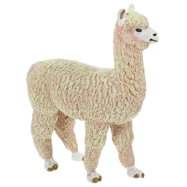 Figura de alpaca de simulación, figura de alpaca, juguete de plástico para niños y niñas.