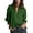 Green, variant on Women Plus Size Tops,Blouse for Women Lapel Collar Half Zip Puff Sleeve Solid Color Blouse Tops