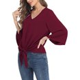 thumbnail image 4 of Txlixc Blusa de color sólido para mujeres Txlixc moda, 4 of 6