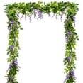 thumbnail image 4 of 4Pcs 6.6Ft/Piece Artificial Flowers Silk Wisteria Garland-Artificial Wisteria Vine Rattan Silk Hanging Flower for Home Garden Outdoor Ceremony Wedding Arch Floral Decor (White), 4 of 5