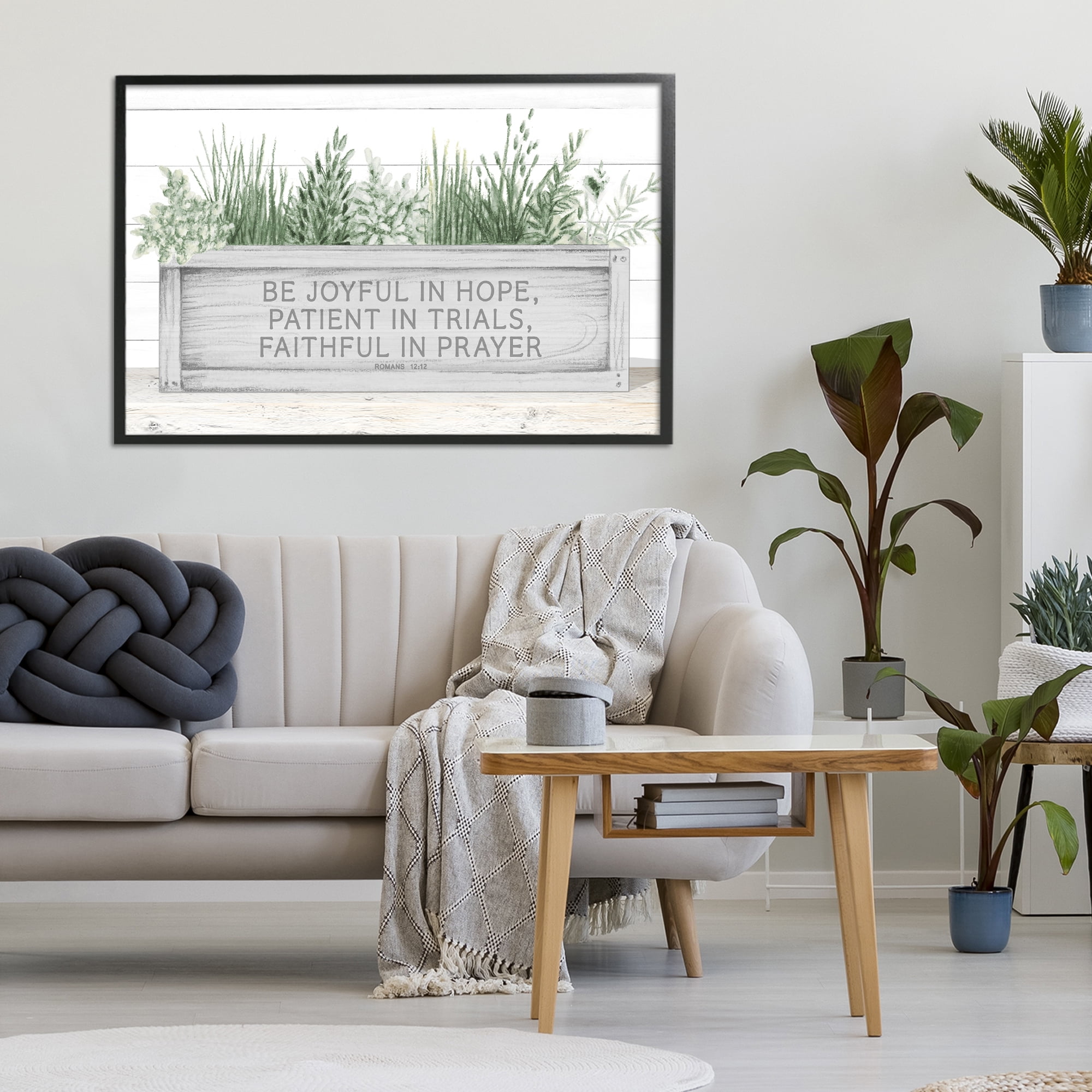 Stupell Industries Be Joyful Flower Box Black Framed Giclee Art, design by Janice Gaynor