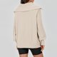 thumbnail image 5 of Chaqueta de Otoño Invierno con cuello vuelto para mujer de gran tamaño ajuste holgado traje diario básico, 5 of 7