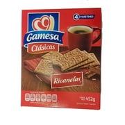 Gamesa Ricanelas, Mexican Cinnamon Cookies, 1 box (4 individual packages)