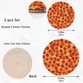 thumbnail image 3 of FREEAMG 2 Pack Lifelike Pizza Pepperoni Round Cotton Woven Pot Holders Trivets Set, 7 and 9 inch Diameter,Heat Resistant Pad Mat for Kitchen Decor Cooking Supplies, 3 of 5