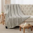 thumbnail image 4 of Home Soft Things Derby Double Sided Faux Fur Throw, 60" x 80", Light Gray, 4 of 4