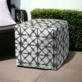 thumbnail image 6 of HomeRoots 17" Gray Polyester Cube Indoor Outdoor Pouf Ottoman, 6 of 6