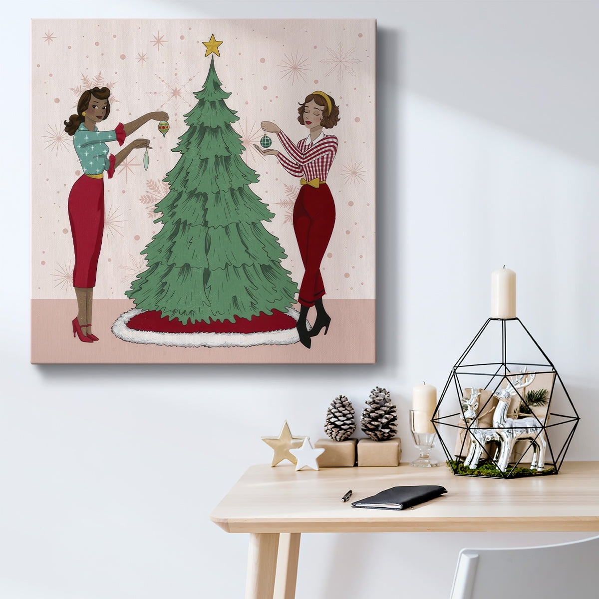 Holly Jolly Holiday I- Gallery Wrapped Canvas