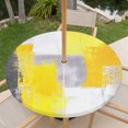 thumbnail image 3 of Yellow Grey Oil Painting Round Outdoor Tablecloth with Umbrella Hole Zipper, Abstract Modern Geometric Elastic Fitted Table Cover, Waterproof Table Cloth for Patio Picnic Party Fits 54"-60", 3 of 9
